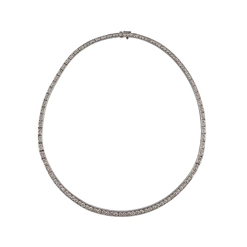 Late Art Deco diamond line collar necklace by Van Cleef & Arpels, New York c.1940,